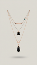 Midnight City Layering Necklace with Onyx Pendants
