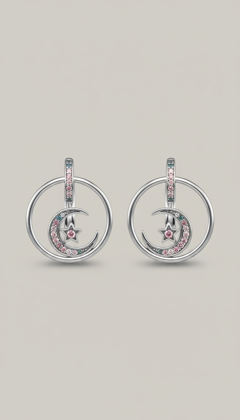 Celestial Loop Sterling Silver Earrings
