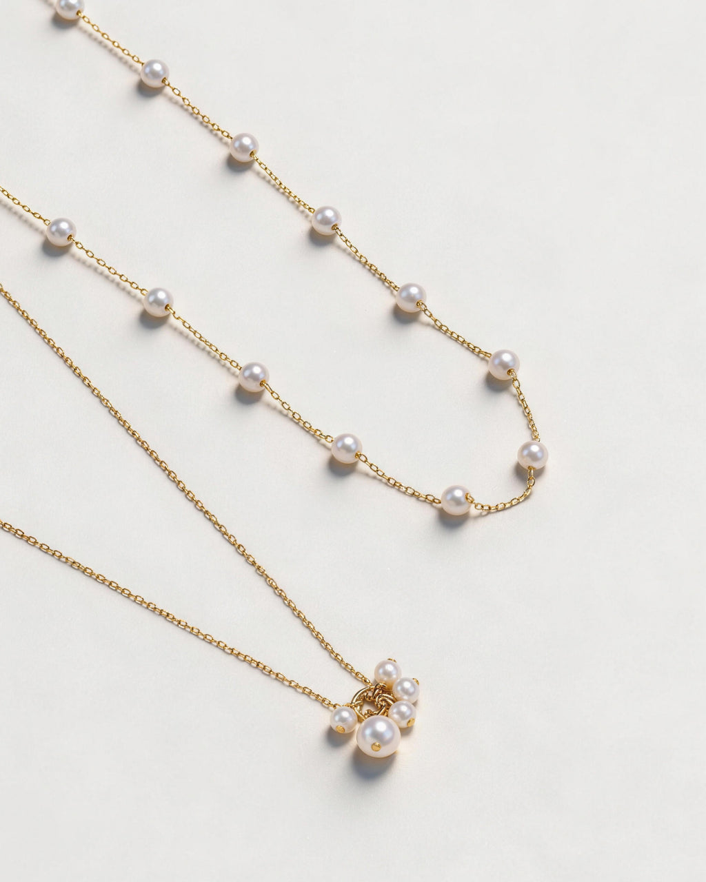 Vienne Natural Freshwater Pearl Double Layer Necklace