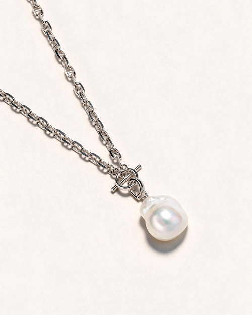 Agathe Baroque Pearl Toggle Necklace