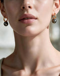Lucile Tahitian Black Pearl Hoop Earrings