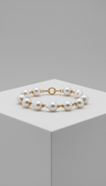 18k Gold Natural Pearl Bracelet