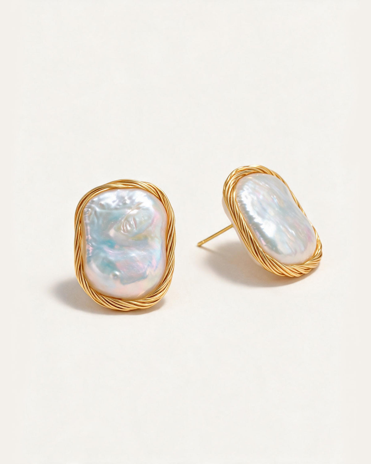 Isolde Baroque Freshwater Pearl Stud Earrings