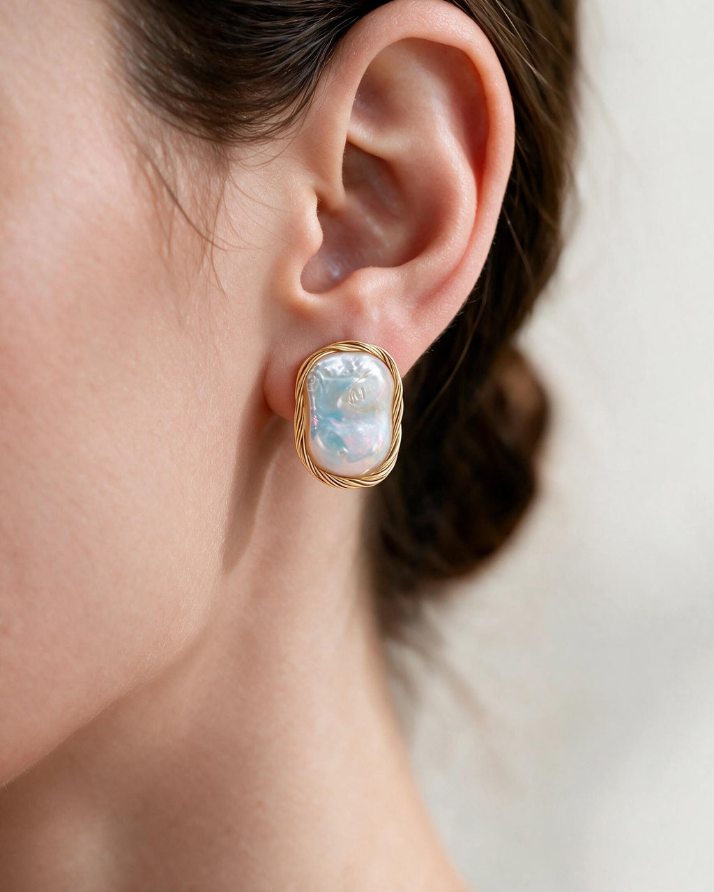 Isolde Baroque Freshwater Pearl Stud Earrings