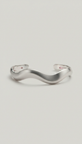 Sculpted Wave Cuff Bracelet in City Silver