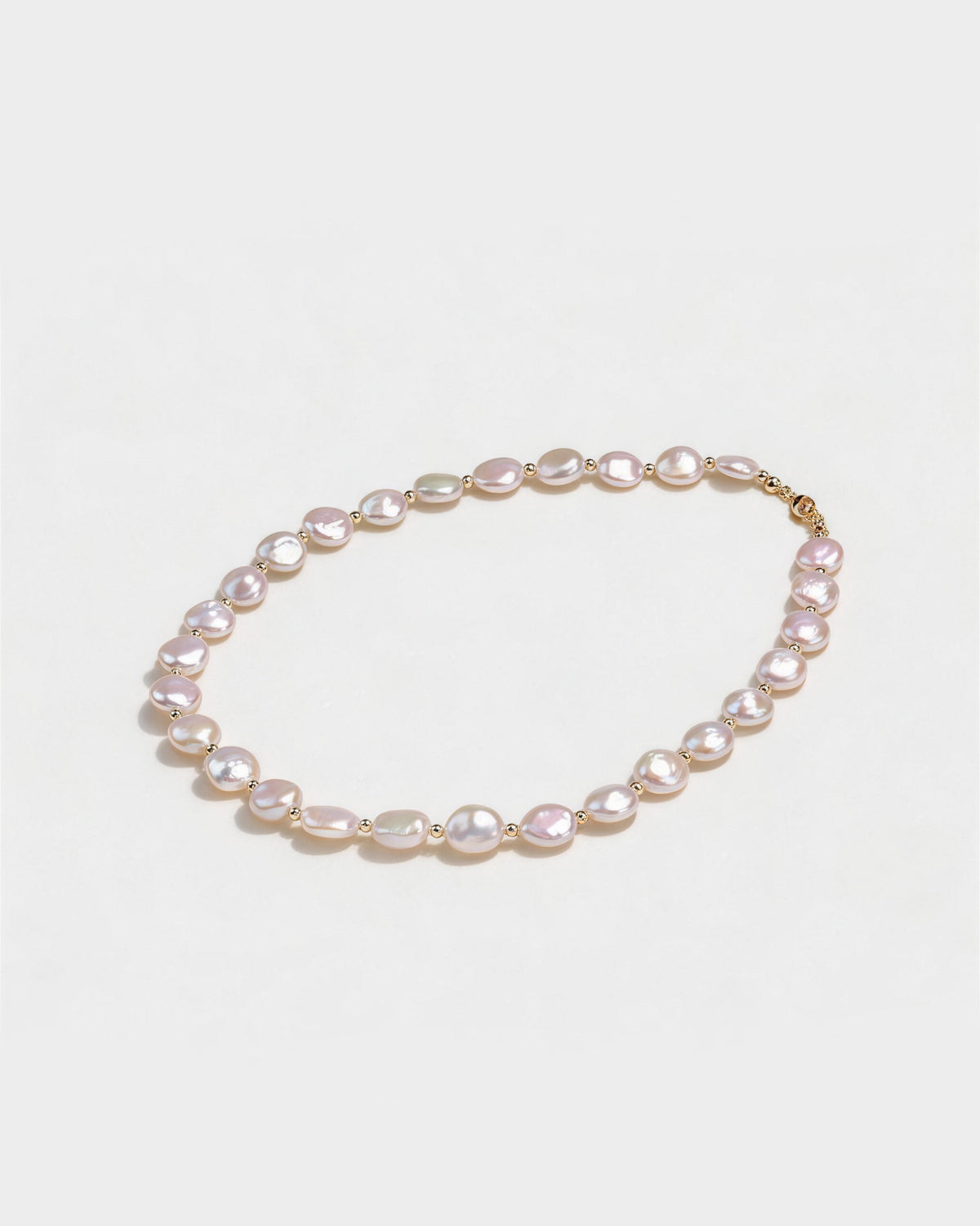 Margot Natural Baroque Button Pearl Necklace