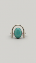 Artisan Arch Ring with Teal Semi-Precious Stone