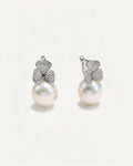 Charlotte Clover Natural White Pearl Drop Earrings