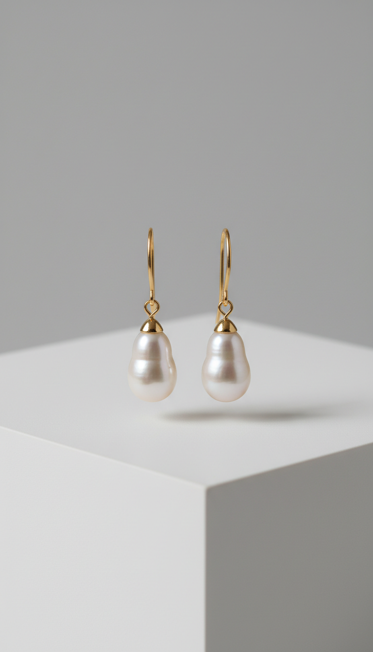 Natural Pearl Drop Earrings